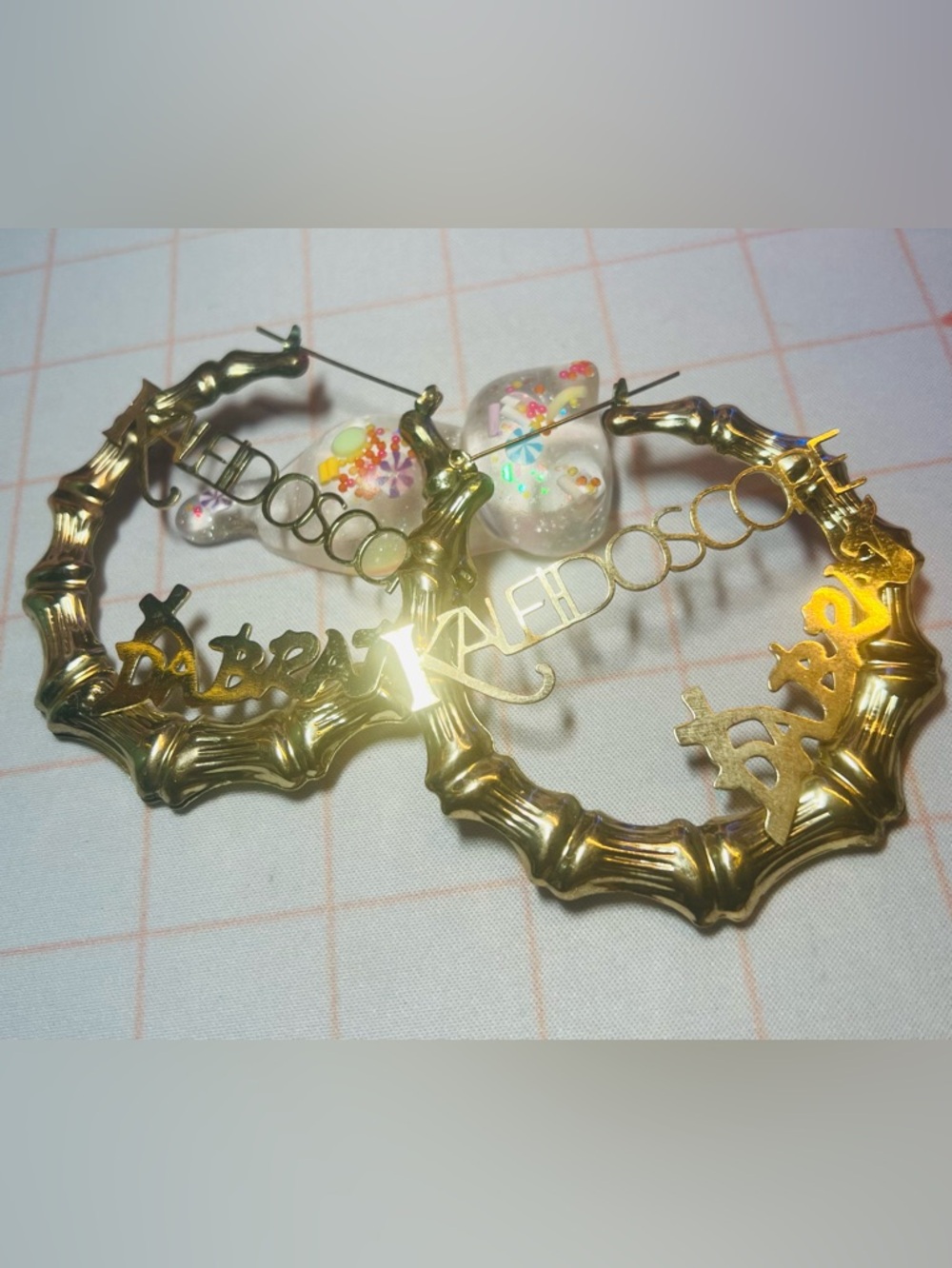 Kaleidoscope x Da Brat Gold Bamboo Hoop Earrings